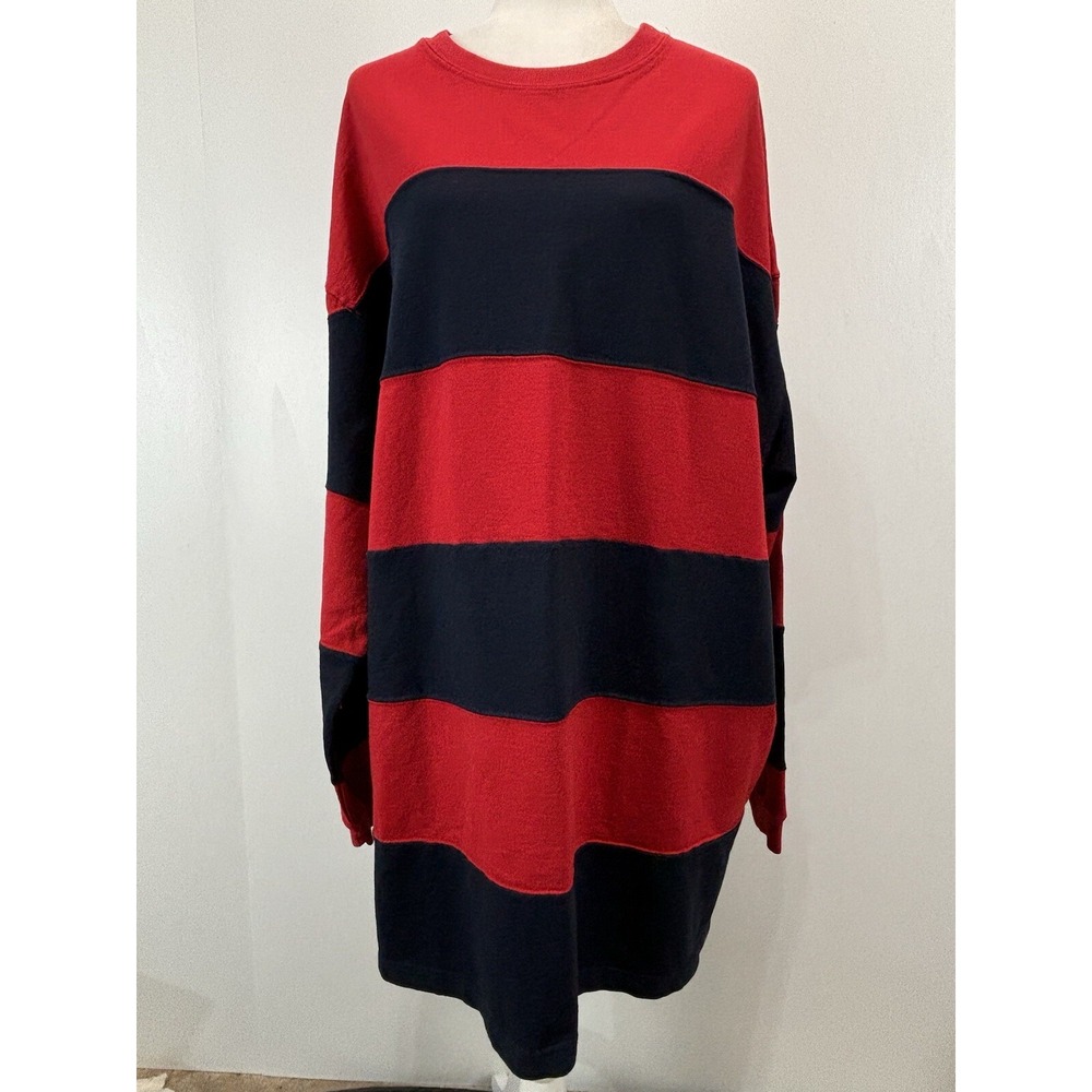Vtg Hot Cotton By Marc Ware Striped Casual Tunic Shirt Sz 3X Plus Women's